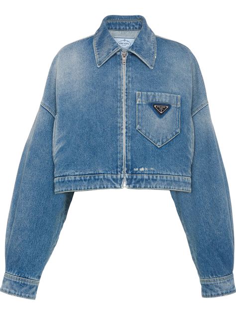 prada grey denim jacket|Prada jean jacket.